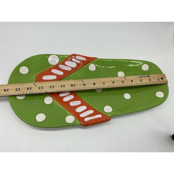 MSC Mainstreet Collection Flip Flop Platter Hand Painted 17 Inch Serving Tray - Picture 5 of 7